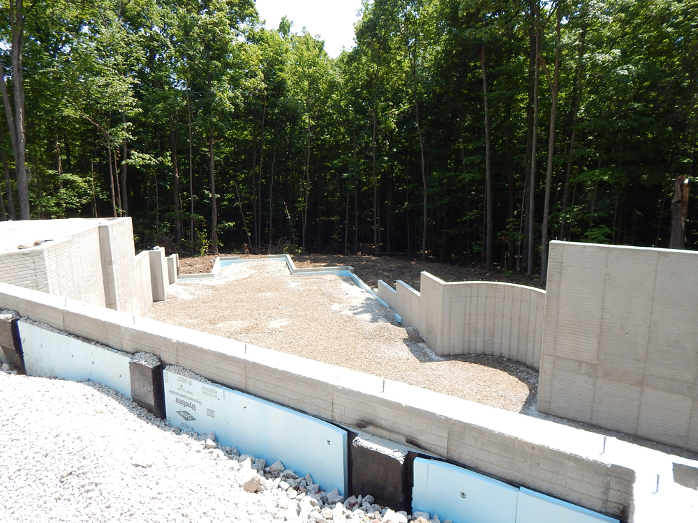 angle view of foundation in place